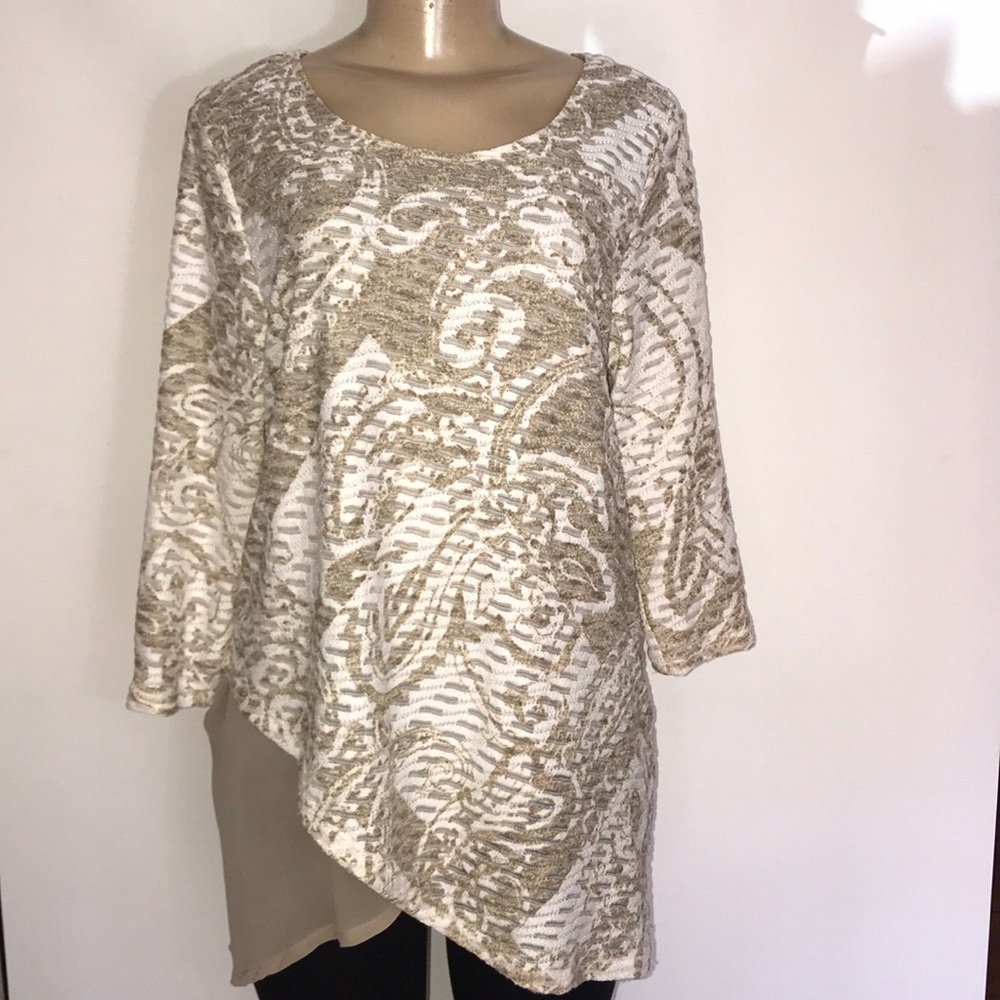 Allí Y Women’s Blouse size Medium color beige gold